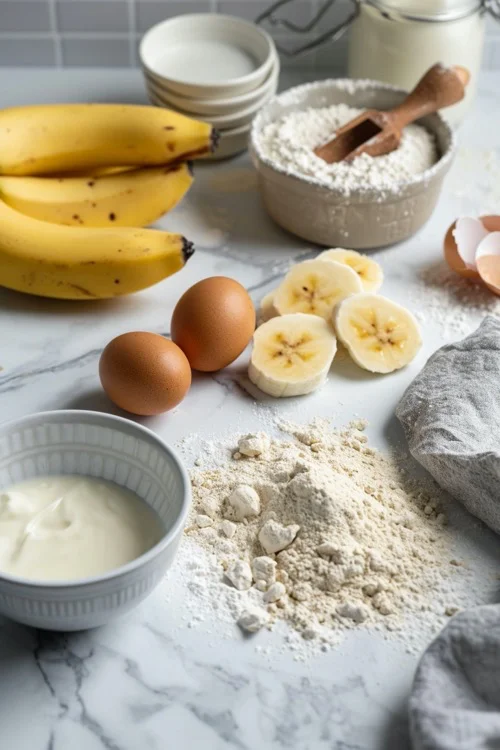 ingredientes bizcocho de plátano y yogur