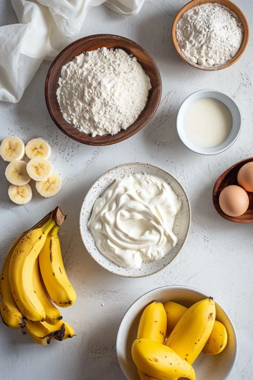 ingredientes bizcocho de plátano y yogur